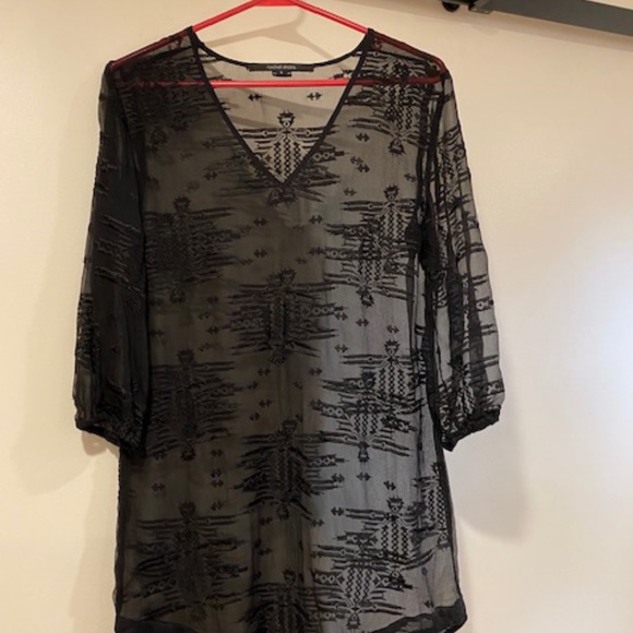 Rachel Mara Embroidered Chiffon Silk Top / Tunic - Picture 3 of 6